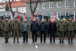 Koniec manewrów Anakonda 18. Prezydent na podsumowaniu ćwiczeń NATO w Dowództwie Wielonarodowej Dywizji w Elblągu