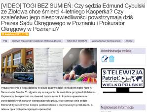 Kolejny sukces Rutkowskiego! Sąd Apelacyjny w Poznaniu uznał jego racje, zmienił postanowienie przyznając chłopca spod Złotowa pod opiekę ojca a nie matki! I jej nieobliczalnego konkubenta!